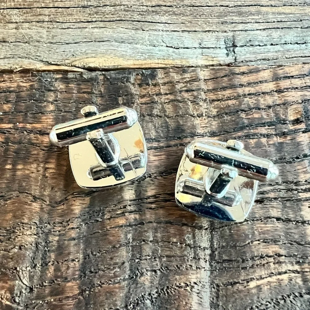 Silver and Black Cufflinks